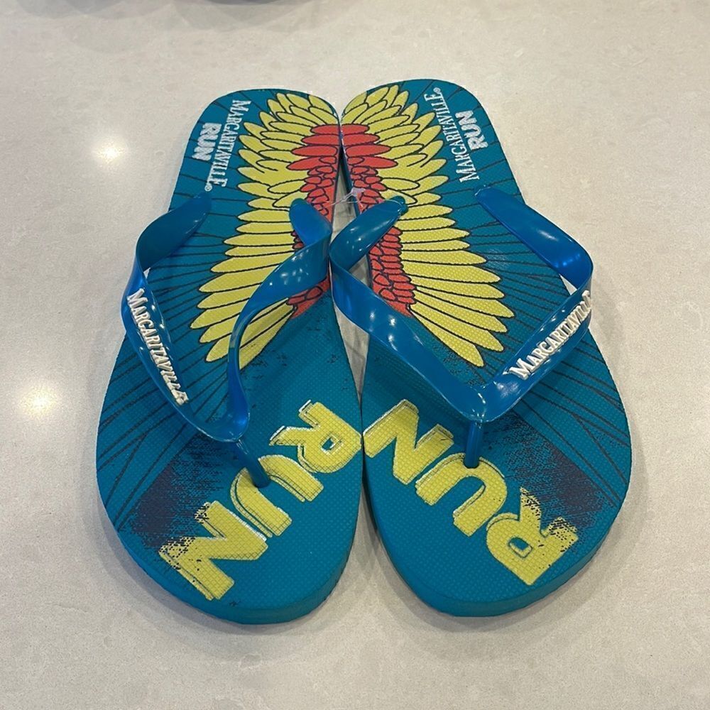 Margaritaville Run jimmy buffet mens flip flops new size 11 / large, so fun.